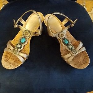 Anne Klein Wedge Sandals Size 8.5
